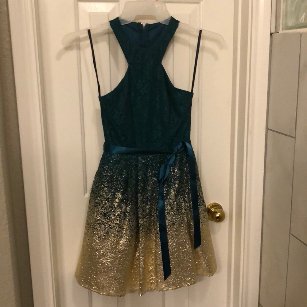 Green and Gold Formal Dress